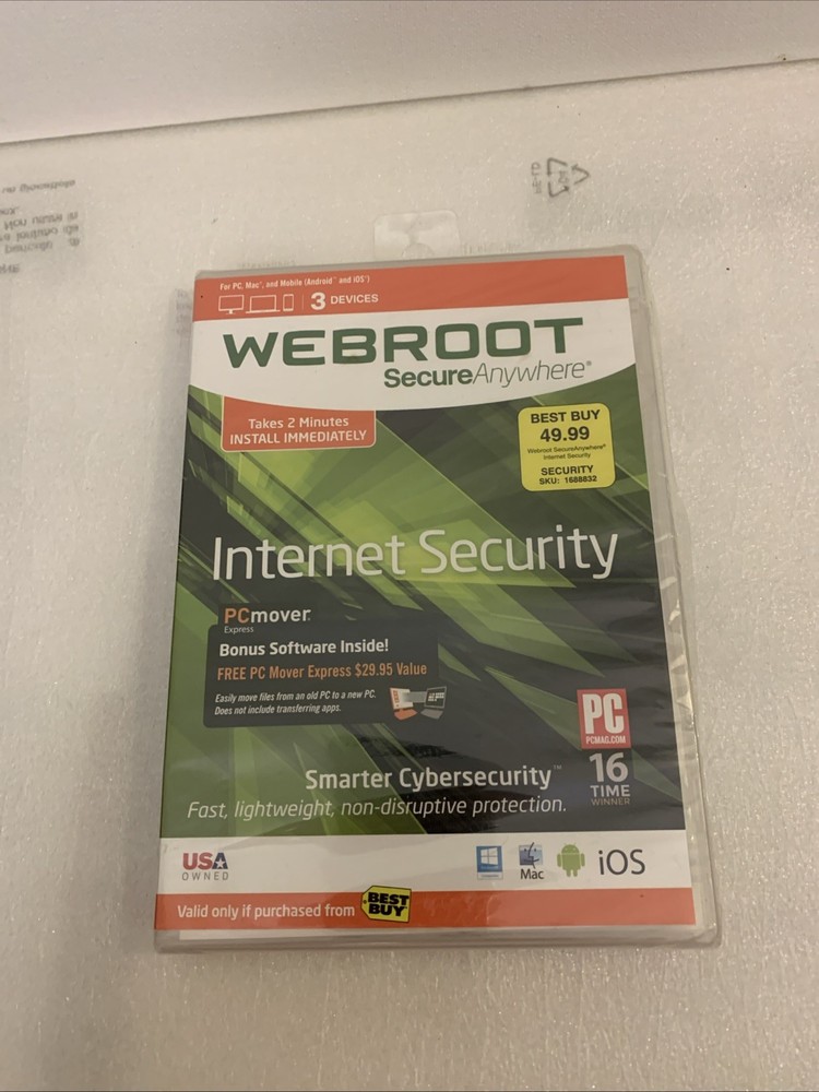 Webroot SecureAnywhere Internet Security - Full Version for Windows & Mac...