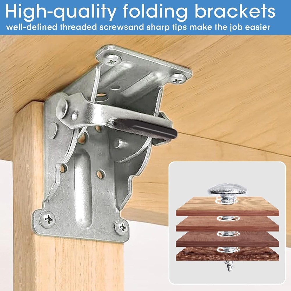 4 Pack Locking Hinge for Folding Leg Brackets,Heavy Duty Folding Brackets 90 ...