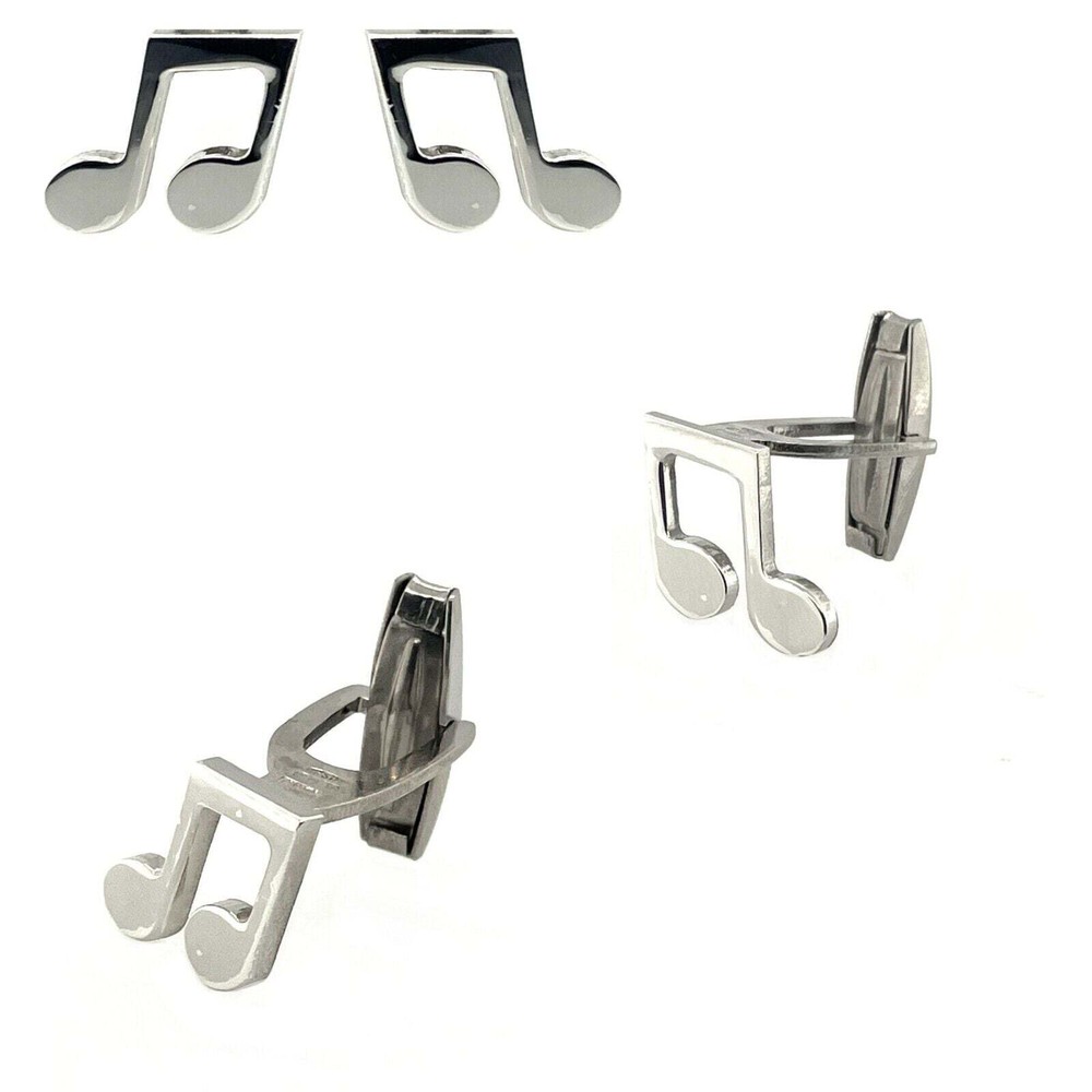 925 Sterling Silver Italy Musical Notes Cufflinks