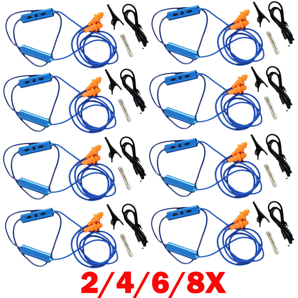 2/4/6/8Pack Blue Ear Plugs Bluetooth Earphone For Work Noise Suppression Hearing