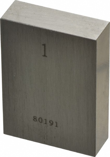 1" Rectangular Steel Gage Block Accuracy Grade AS-1, Includes NIST Traceabili...