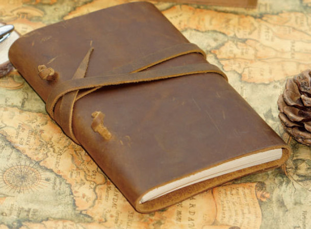 Writing notes Notebook sketchbook Diary Notepad handmade leather brown Q377