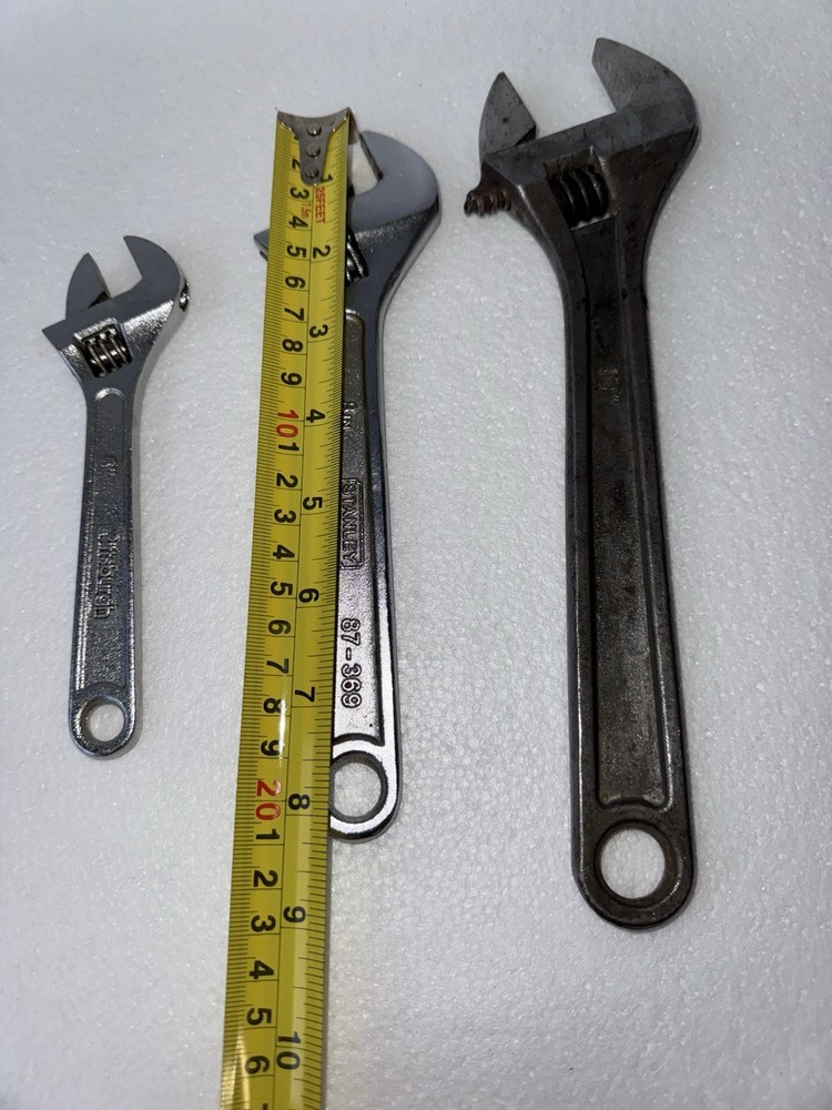 Adjustable Wrench Set 6” 8” 10” — Hand Tools Lot (3 pcs)