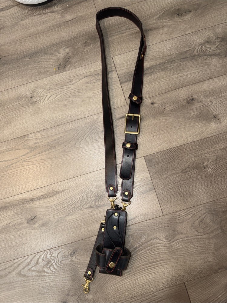 BurnBox firefighter Leather radio strap