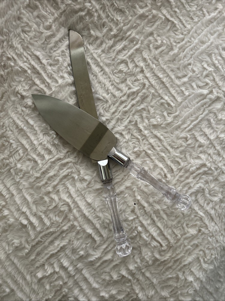 Wedding Cake Knife and Server Set with Acrylic Handle