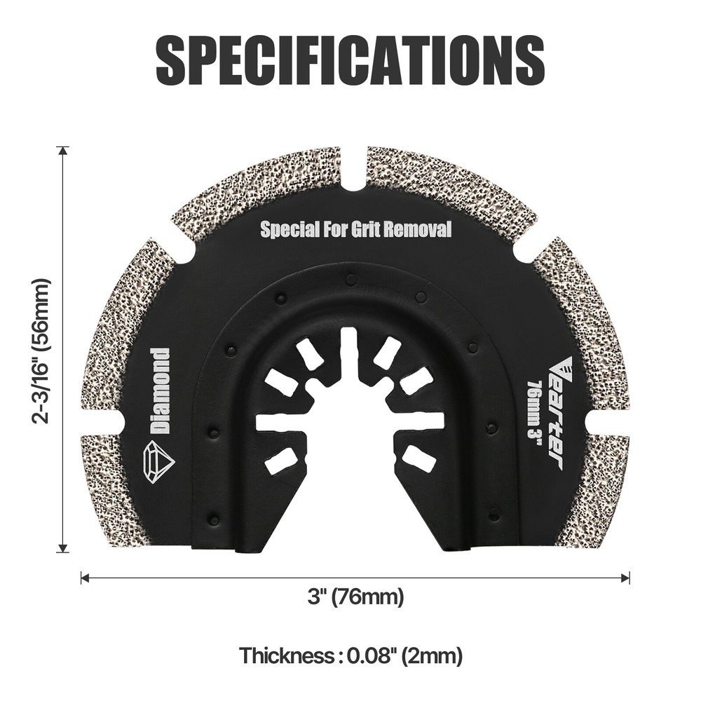 4PCS 76mm Diamond Oscillating Multi Tool Saw Blades Ceramic Tile Cement Cutter