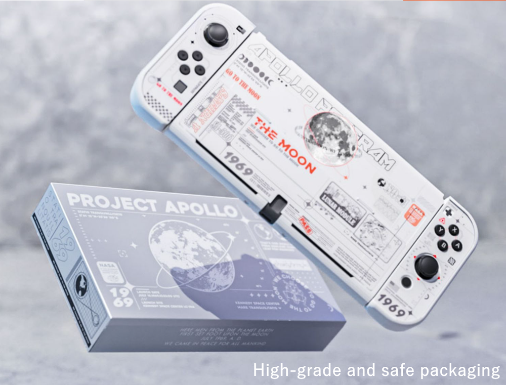 GeekShare Protective Case for Nintendo Switch OLED 2021 Slim Cover Shell Moon