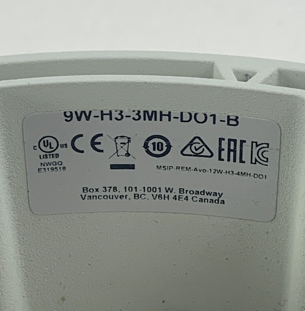 AVIGILON 9W-H3-3MH-D01-B Camera Dome Dome Only Untested