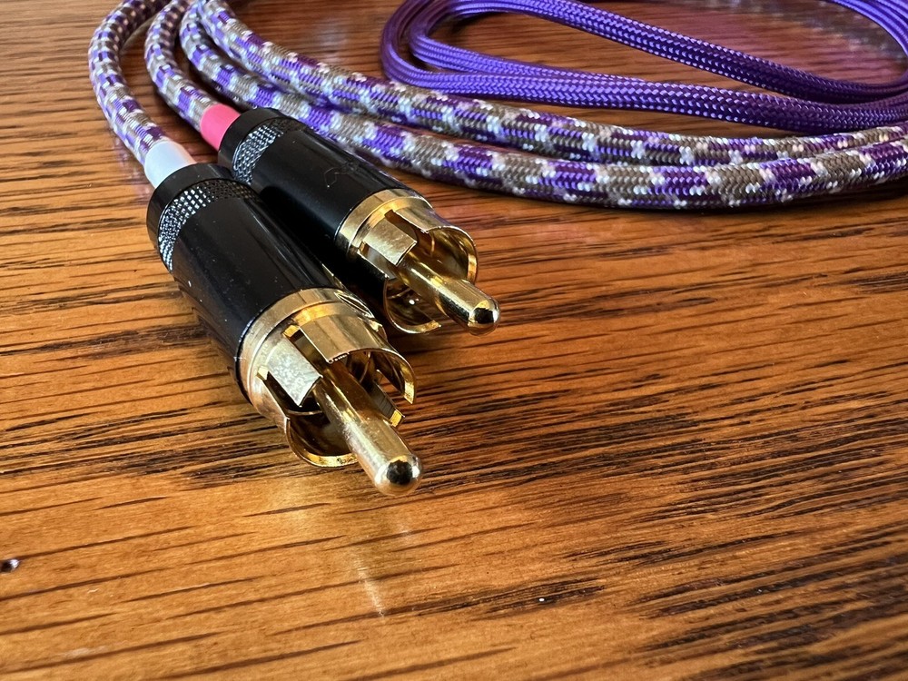 Audiophile Turntable Phono RCA Cables w/Ground Low Capacitance Interconnect 6 Ft