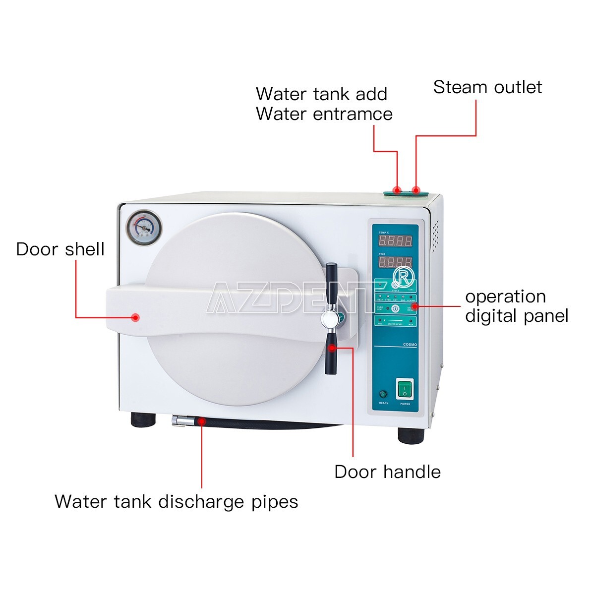 18L Autoclave Steam Sterilizer Dental Vacuum Automatic Medical Sterilization