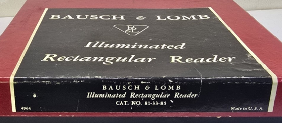BAUSCH & LOMB Rectangular Reader Magnifying Glass w Light #81-33-85 Orig Box