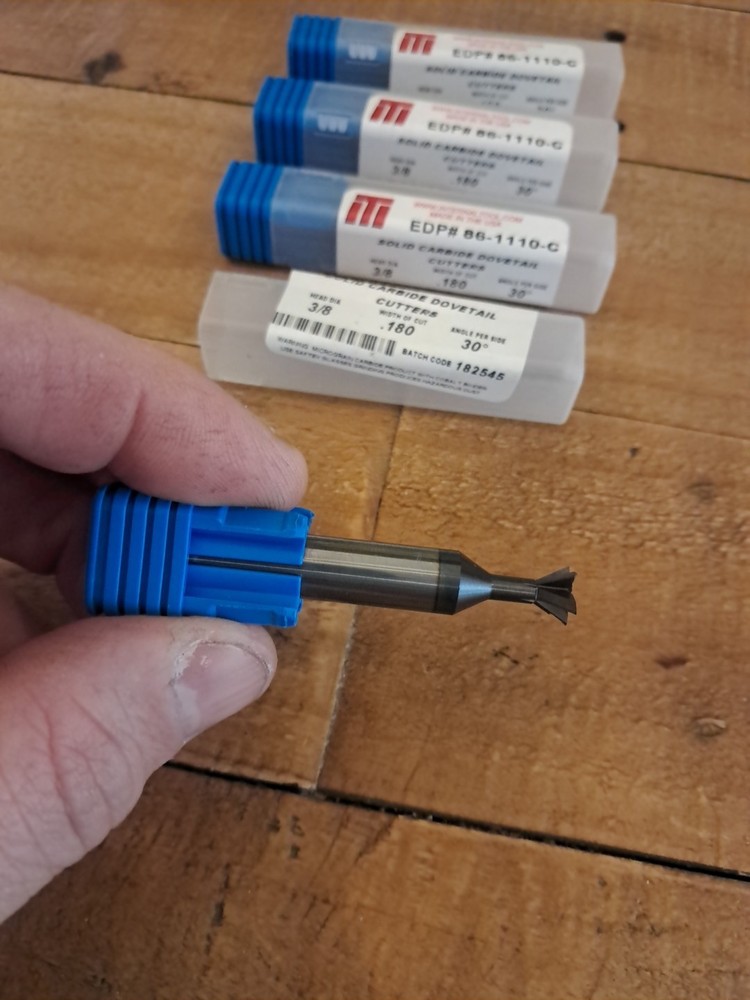 4 New! Internal Tool Carbide Dovetail Cutter 3/8 Head .18 Width 30° Angle