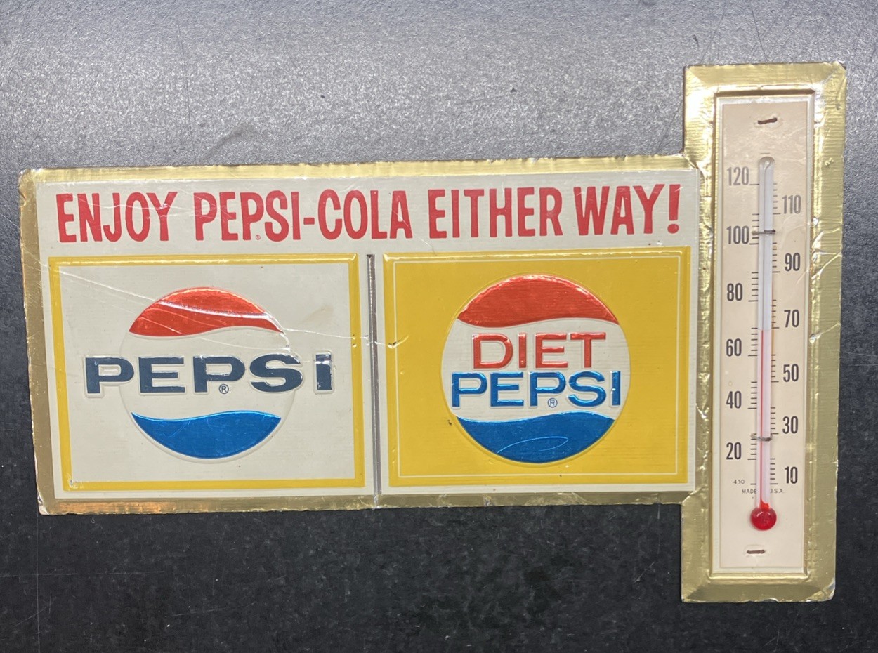 Vintage Enjoy Pepsi - Cola Either Way! Advertising Diet Pepsi - Made in USA