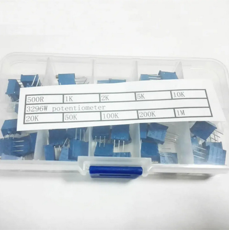 3296W Variable Resistor Kit - Multi-Turn Trimmer Potentiometer with Box