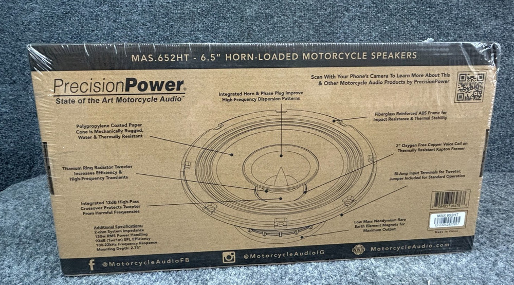 PRECISION POWER 6.5" HORN LOADED MOTORCYCLE SPEAKERS