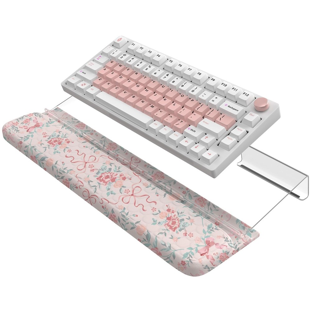 2 in 1 Wrist Support Pad for Keyboard, 3-Level Height Adjustment Keyboard Ris...