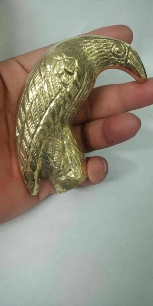 Solid Brass Sitting eagle shape handle for walking stick handle styles Gift item