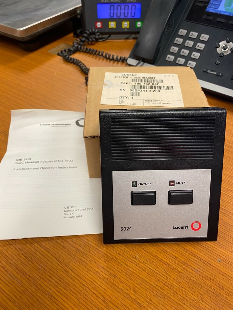 😉 NEW LUCENT TECHNOLOGIES 502C HEADSET ADAPTER 105 752 042
