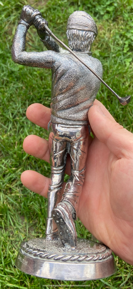 Sterling silver 925 8.5inch golfer statue