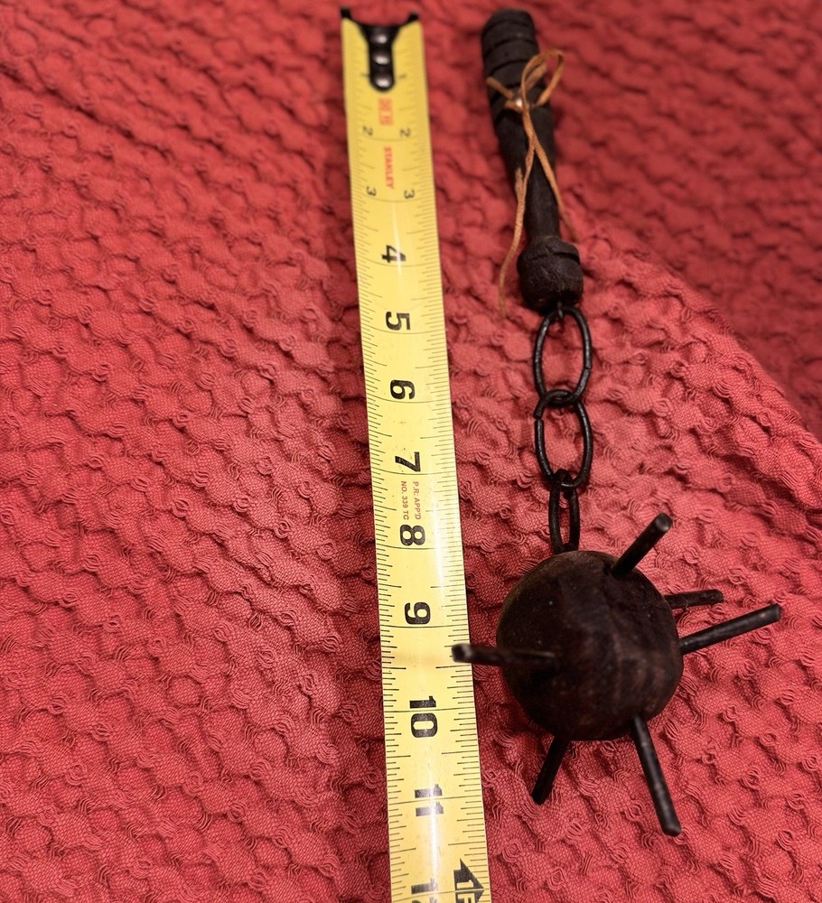 Dungeon Master Medieval Gothic Spiked Mace Wall Plaque Flail Weapons