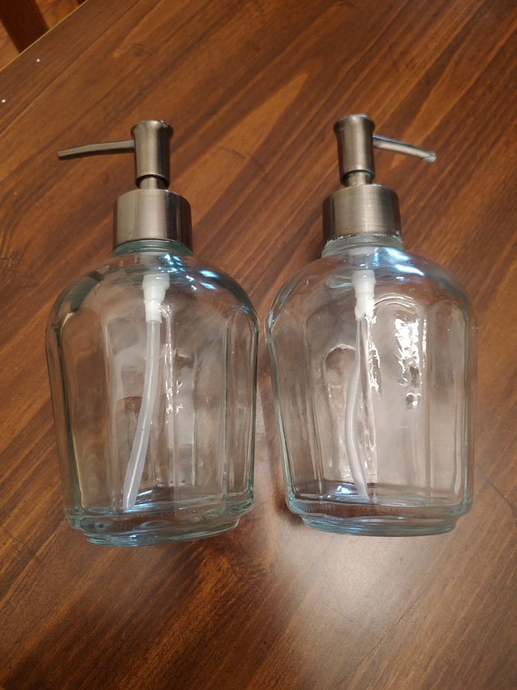 Glass Soap Bottle Set