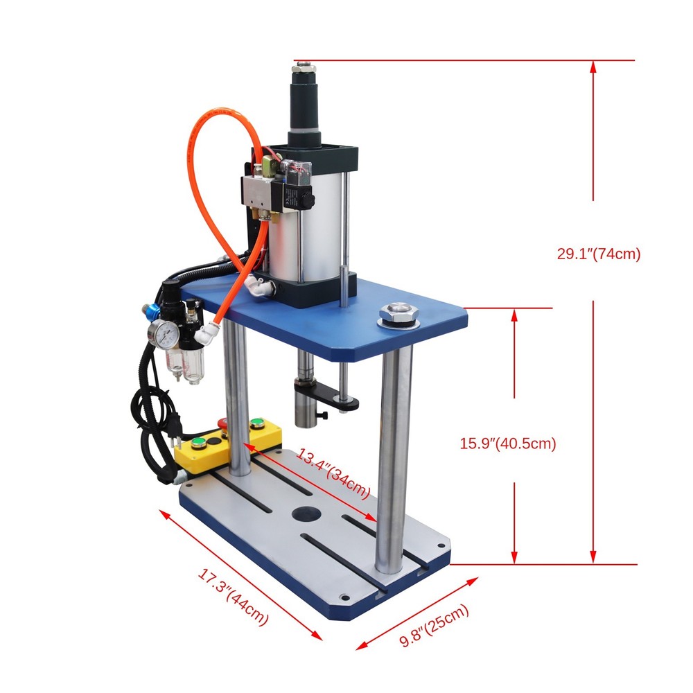1102lb/500kg Pneumatic Punch Press Machine with Display Controller 110V 2-Column