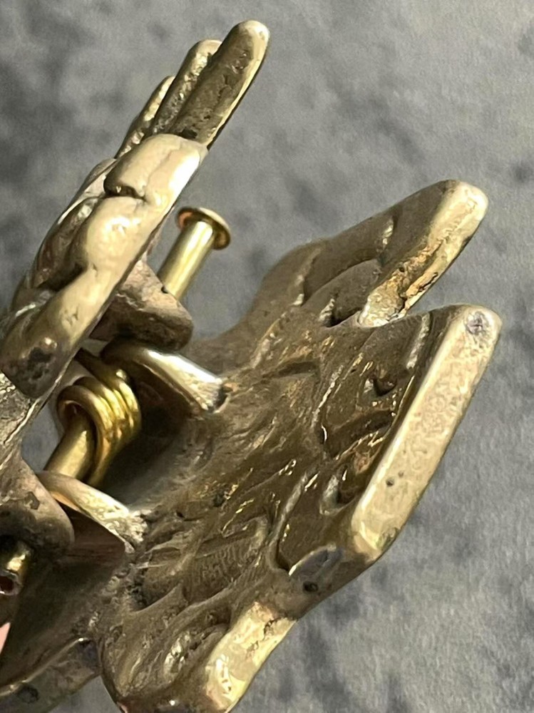 Vintage Solid Brass Eagle Paper Memo Letter Note Clip Paperweight 3"x2" Office