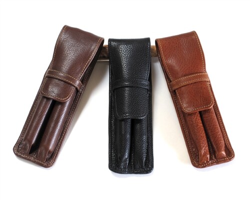 Leather Pen Holster - Tan Double