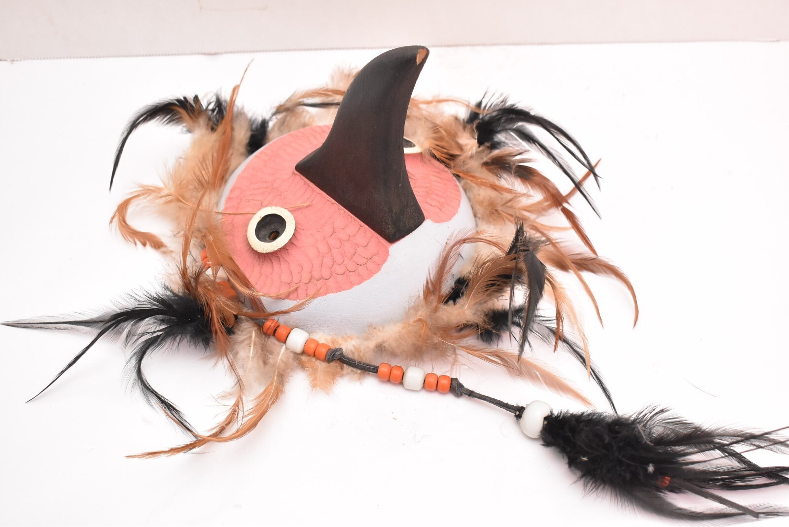 Native American Tsimshian Raven Pacific NORTHWEST COAST BIRD Mask Signed Carved