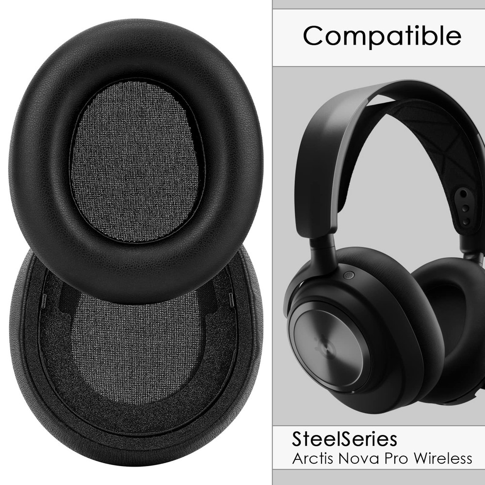 Linkidea Replacement Ear Pads for SteelSeries Arctis Nova Pro Wireless Black