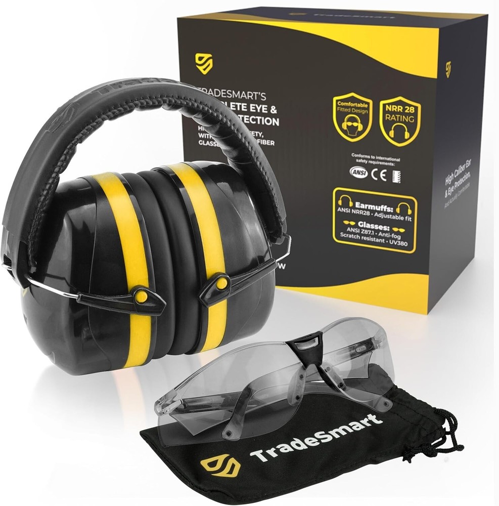 High-Performance Earmuffs for Shooting Range & Shooting Eye Protection Glasse...