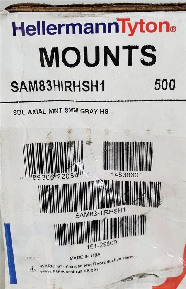HellermannTyton SAM83HIRHSH1 Axial Oval Mount Bolt Hole Diameter .31" 500 Count