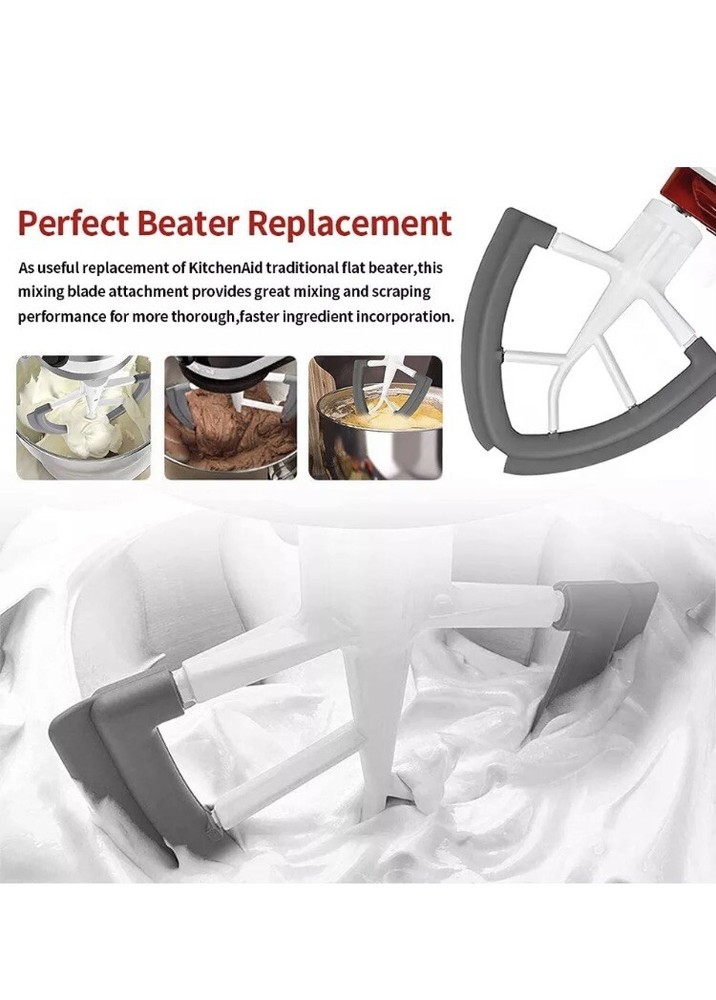 Flex Edge Beater + Pouring Shield for KitchenAid 4.5-5 Quart Flat Beater
