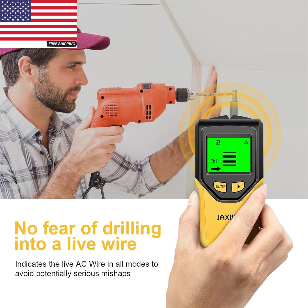 Stud Finder Wall Scanner - 5 in 1 Stud Finder Tool W/Microprocessor Chip and HD