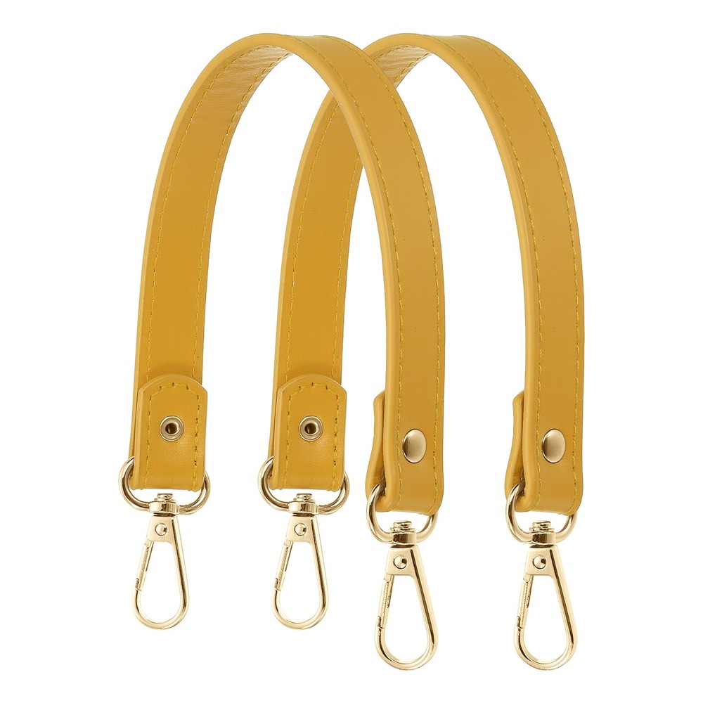 13" Leather Purse Strap Replacement Silver Buckle for Handbag(2 Pack, Yellow)