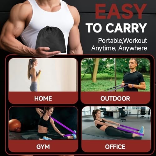 Multi-Level Resistance Bands Set with Door Anchor - Pull Up Assistance, Exercise