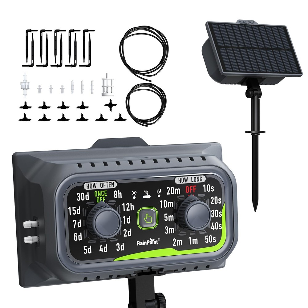 RAINPOINT Compact Programmable Solar Automatic Plant Waterer Kit Work with In...