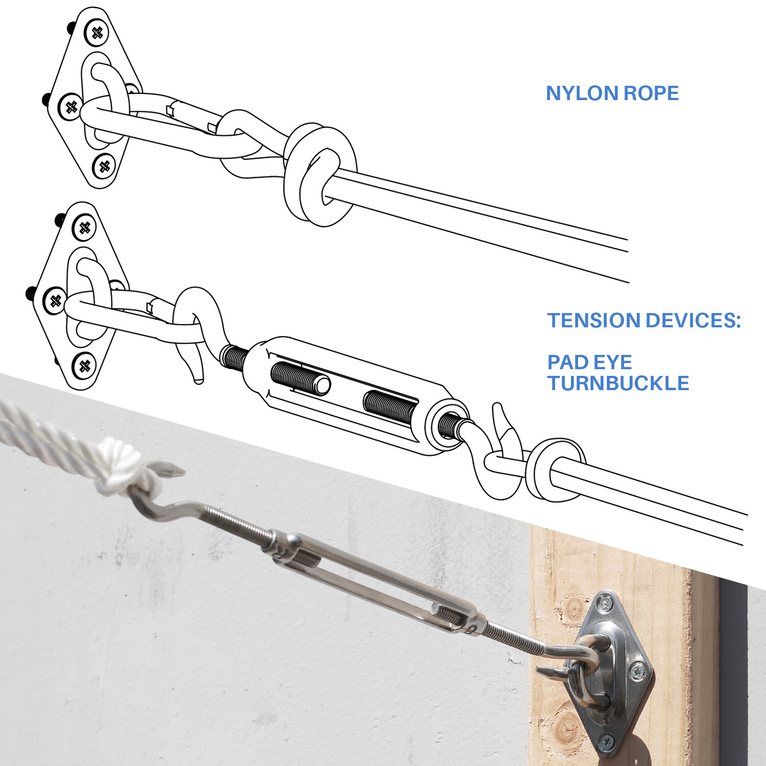 Shade Sail Rectangle Awning Outdoor Garden Sun Canopy Shelter Cover w/Kits Gray