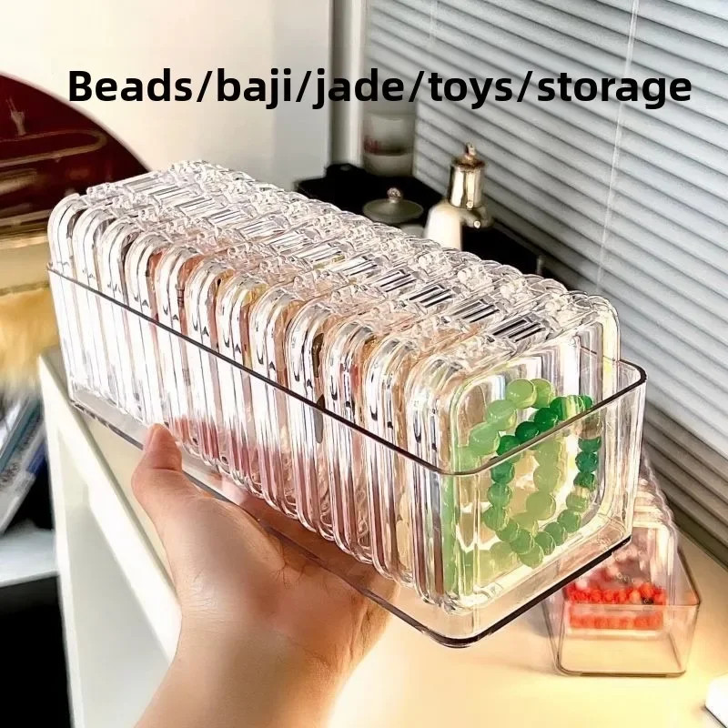 1/10Pcs Nail Art Storage Boxes with Adhesive Sheets Transparent Clear Nail Boxes