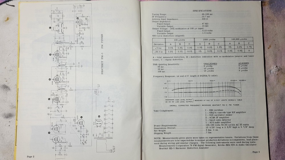 *Original* Heathkit Model FM-3 Frequency Modulation Tuner Assembling Manual