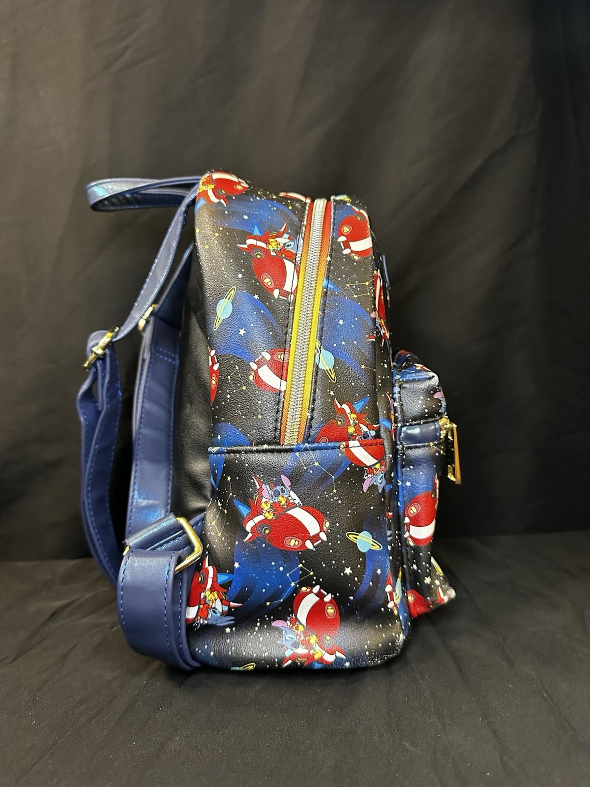 Loungefly Disney Lilo & Stitch Mini Backpack Stitch in Space All Over Print Blue