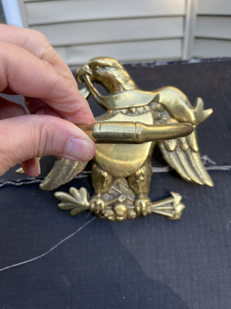 Vintage Solid Brass Heavy American Bald Eagle Door Knocker