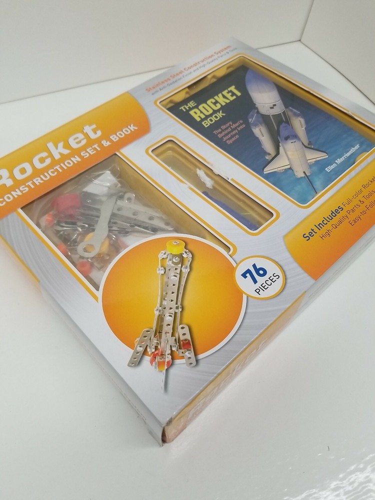 Mud Puddle Stainless Steel Rocket Construction Set and Book-NIB