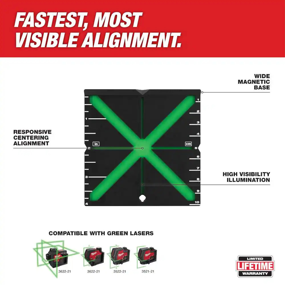 High Visibility Centering Alignment Target for Laser Level