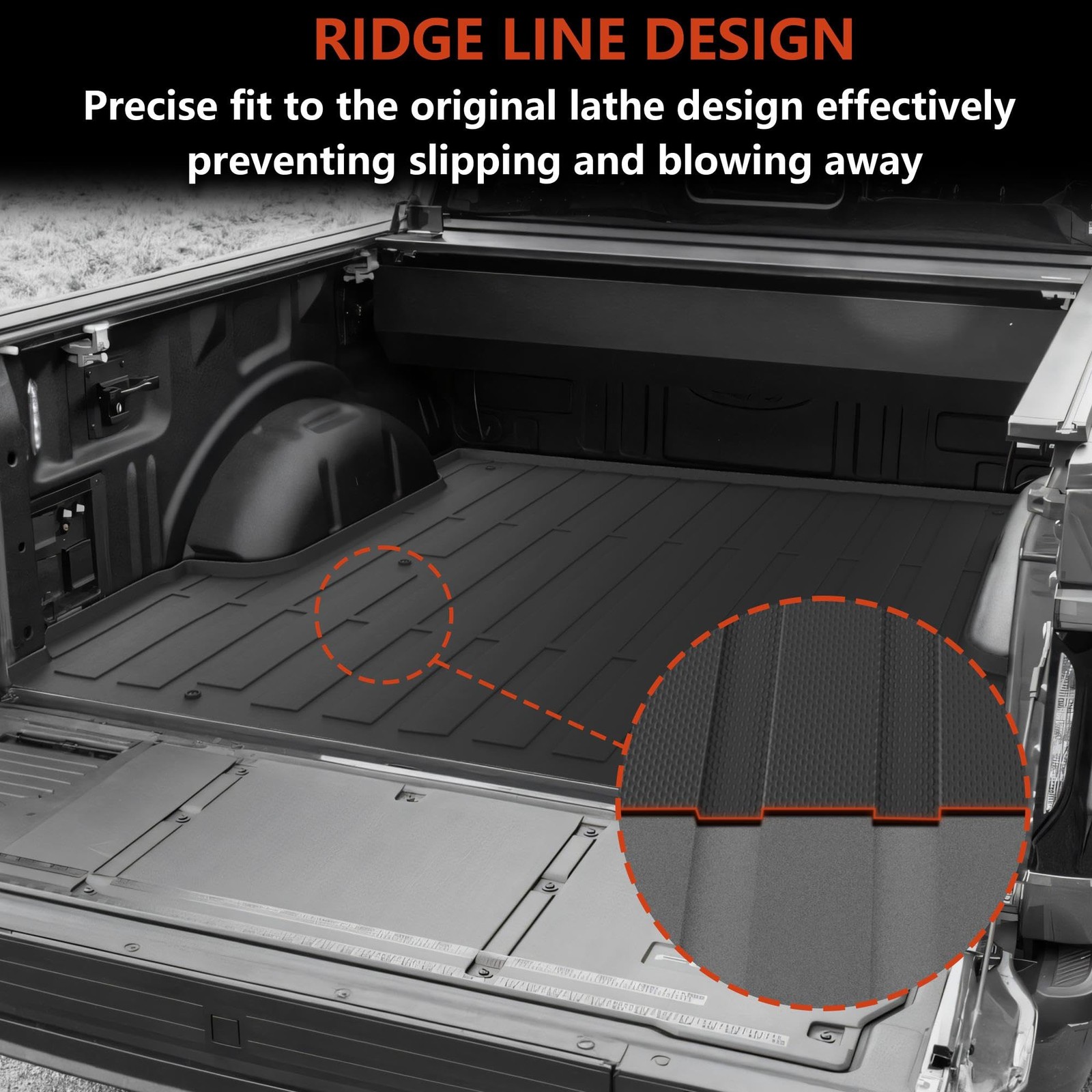 All Weather TPE Truck Bed Mat for F250 F350 F450 6.75FT Bed