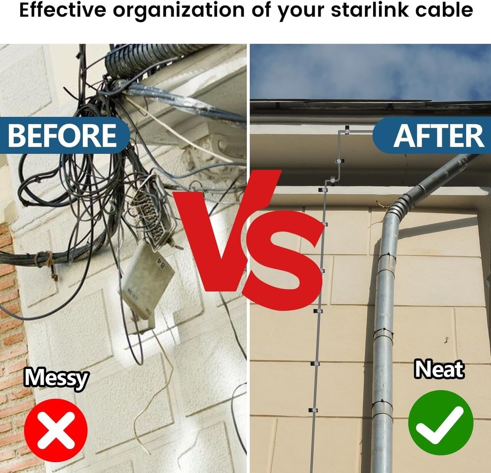 Complete Starlink Cable Pass-Through Kit: 4PCS Grommets & Routing Tools Included