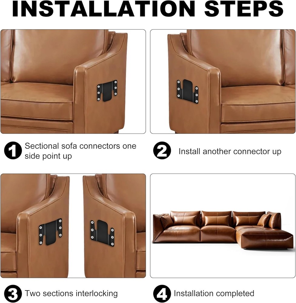 4 Pcs Universal Sectional Sofa Interlocking, Sectional Couch Connectors
