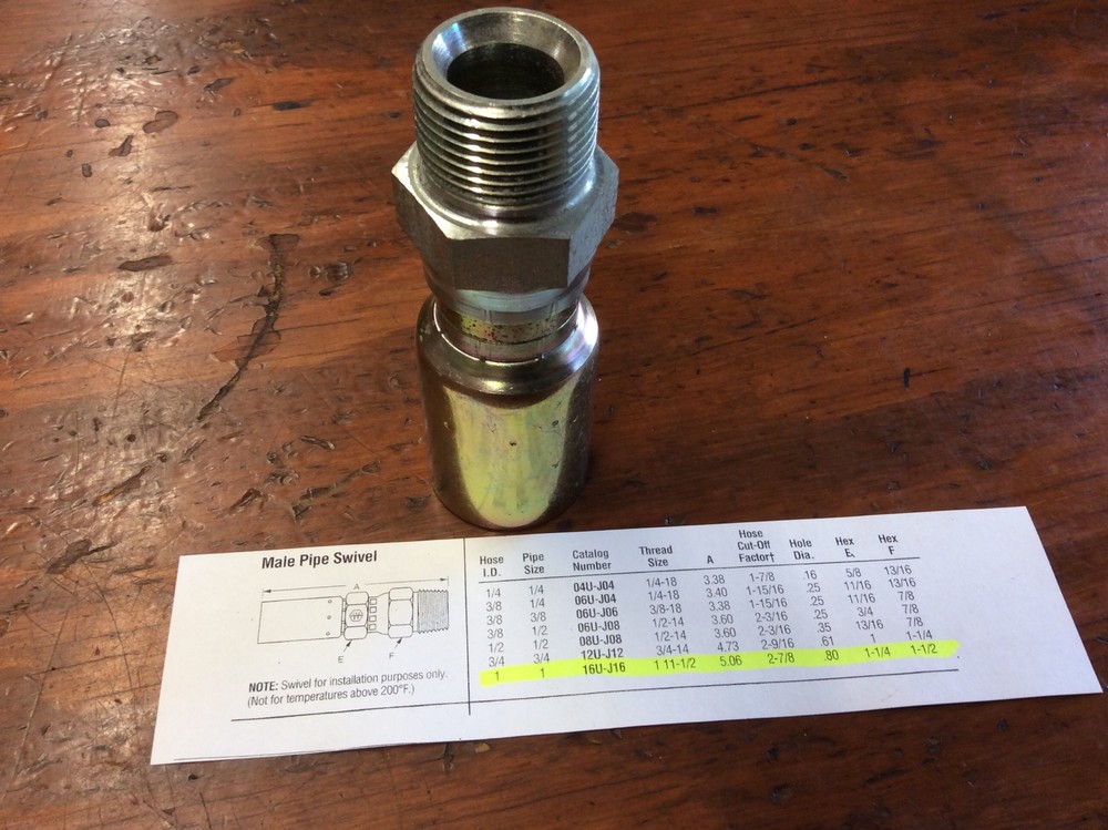 Eaton 16U-J16 Hose end