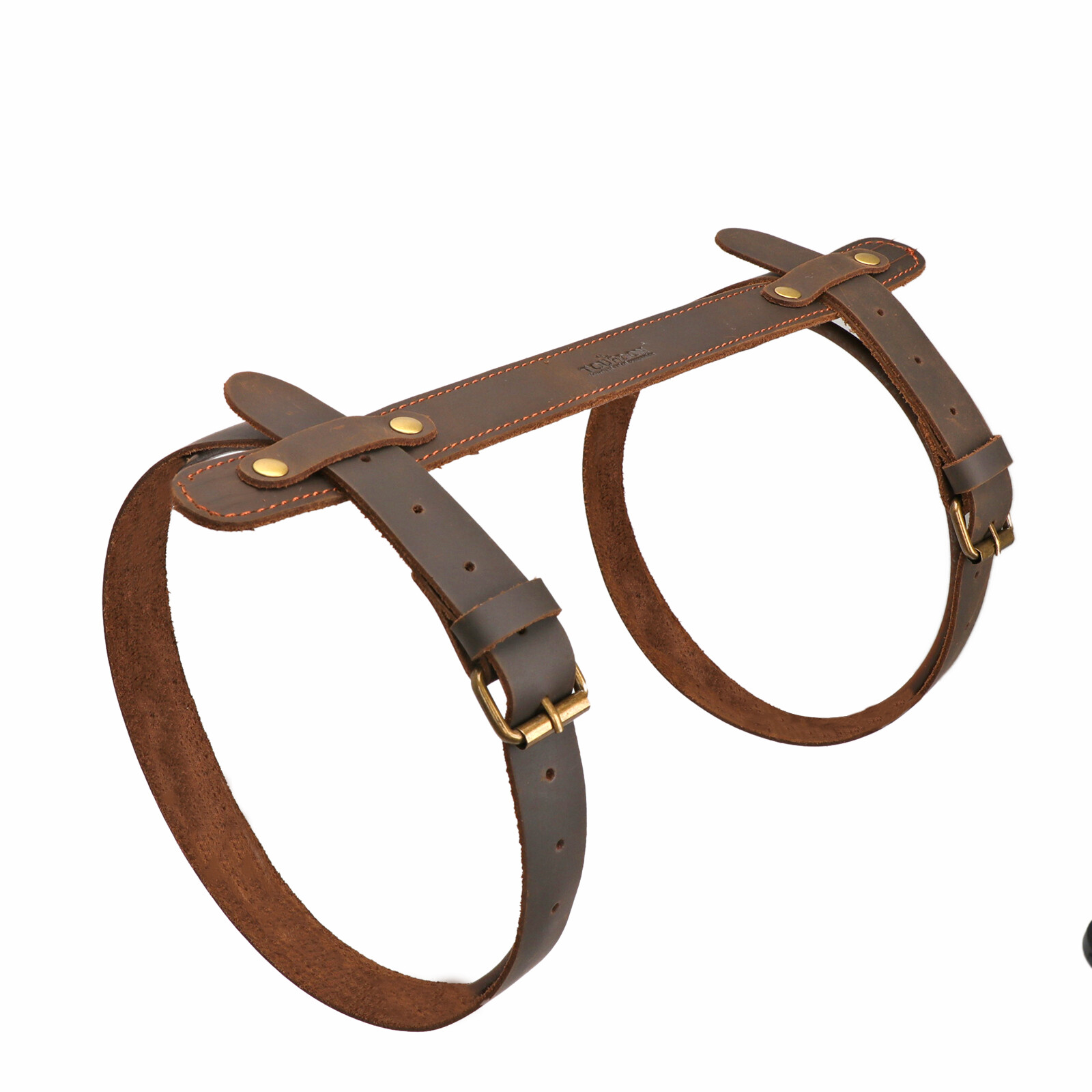 TOURBON Leather Picnic/Motorcycle Blanket Carry Handle Camp Belt Bedroll Strap