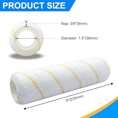 King Origin 9 Inch Microfiber Paint Roller Covers 1/2" 9", 5 PCS, Microfiber